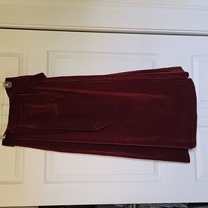 Vintage edwardian style red velvet maxi skirt
